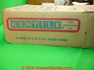 Kentile Pattern 611 floor tile asbestos (C) InspectApedia RW